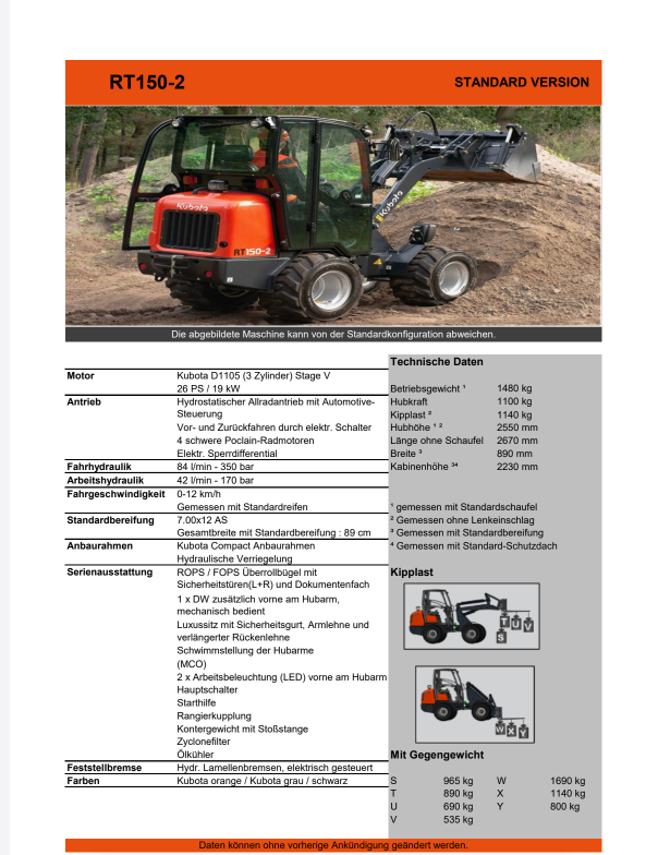 RT 150- 2 Hoflader