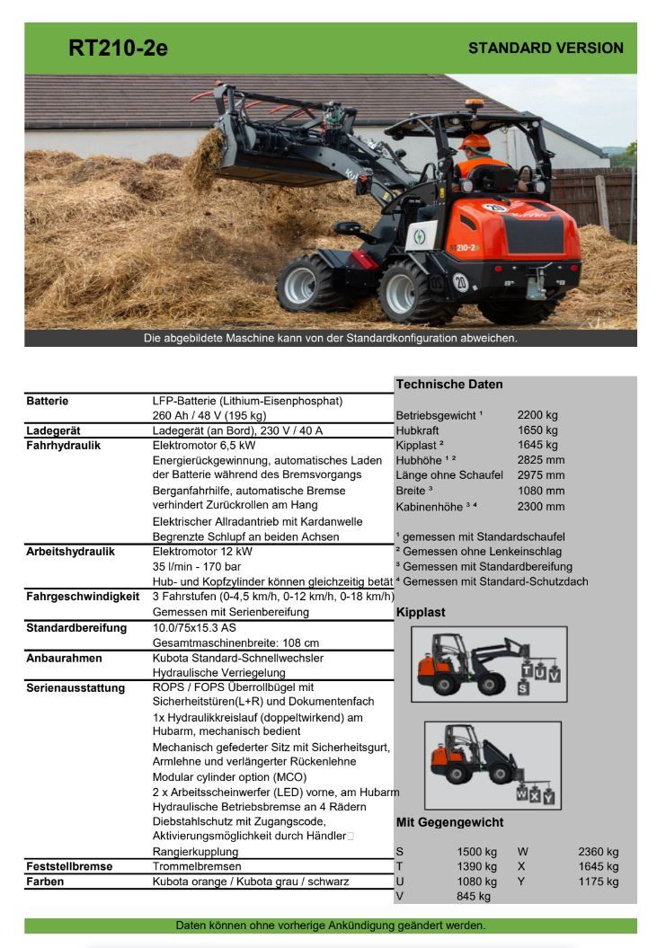RT 210- 2 E Hoflader - Elektro -